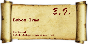 Babos Irma névjegykártya